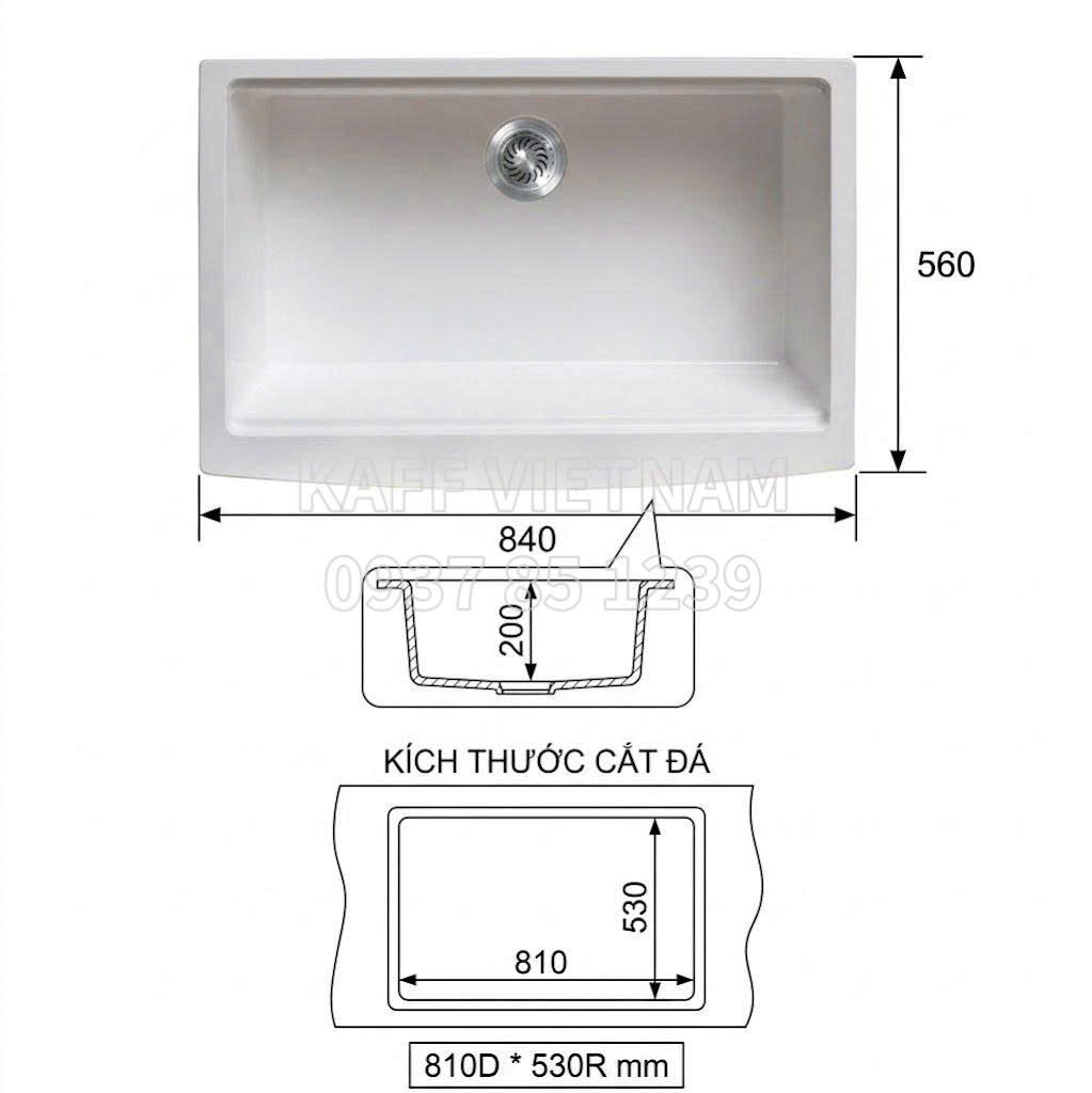 Chậu rửa KAFF GRANITE KF-3322QD - Ảnh 3