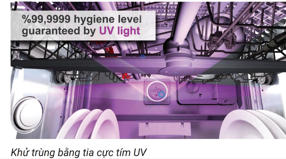 M&aacute;y rửa ch&eacute;n Kaff KF-SBL775B New Plus diệt khuẩn l&ecirc;n đến 99,99% bằng tia UV 