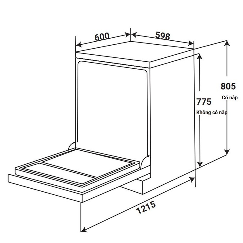 Máy rửa b&aacute;t độc lập th&acirc;n inox KAFF KF-BHMI775YS 8